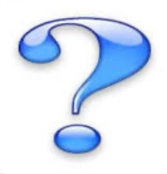 a blue question mark on a white background