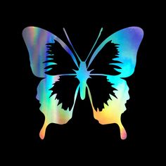 the silhouette of a woman's face with a butterfly painted on her chest and wings