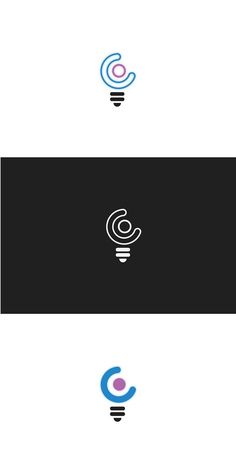 an image of a light bulb logo on a black and white background with the letter c