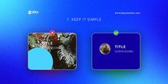 two credit cards with the words, 7 keep it simple and one has a blue background