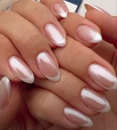 - 100% Handmade Pearl French nail - Quantity: 10pc acrylic press on in the box  - 10 shapes to choose: Short almond, Long almond, Short oval, Long oval, Short coffin, Long coffin, Short stiletto, Long stiletto, Short square, long square * In the photos we used short almond - A free nail glue is offered per each client - Size: XS, S, M, L  Please read our inner arch measurement chart carefully  - Handling time 3-5 days since they are all handmade :)  * How to order * 1. Choose nail shape 2. Choose size How to use: 1. File the sides of the press-on nail to fit your nail beds 2. Apply one nail at a time, cover your whole nail with glue, then align the press-on with your nail bed and press down firmly for 20 seconds. Use UV/ LED lamp  3. Enjoy your nail for up to two weeks How to measure what Classy Acrylic, Acrylic Press On Nails, Colorful Nails, Summery Nails, Pearl Nails, Cute Gel Nails, Bridal Nails, Prom Nails, Pretty Acrylic Nails