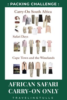 the african safari carry - on only has many different items to choose from, including clothing and