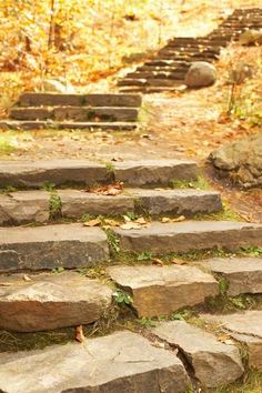 stone steps leading up to the top of a hill