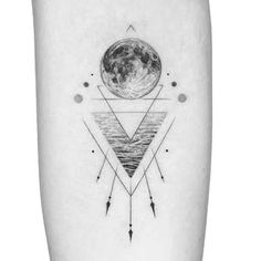 a black and white photo of an abstract tattoo design on the leg, with space in the background