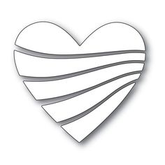 a heart shaped paper cutout with lines on it's side and the shape is white