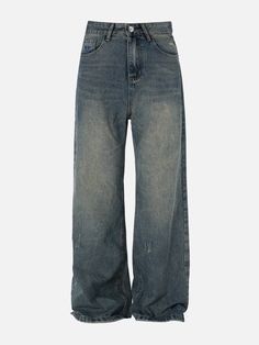 TALISHKO - Solid Vintage Loose Jeans Loose Jeans Aesthetic, Denim Wash Jeans, Jeans Png Aesthetic, Dream Clothing Aesthetic, Baggy Jeans Png, Jean Street Style, Jeans For School, New Jeans Aesthetic