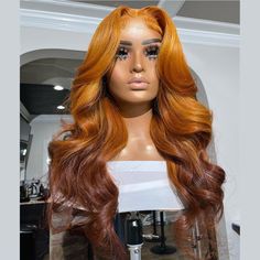 Human Hair Lace Front Styled Wig Ginger Ombre, Frontal Wig Body Wave, Natural Waves Hair, Fashion Wigs, Human Virgin Hair, Raw Hair, Body Wave Wig, Colored Hair, Lace Hair