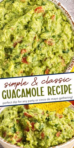 guacamole recipe in a bowl with the title overlay