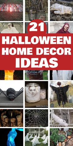 21 Halloween home decor ideas with creepy and spooky decorations. Yard Ghosts, Chicken Wire Ghost, Wire Ghosts, Halloween Home Decor Ideas, Creepy Candles, House Accents, Cheesecloth Ghost, Halloween Decoration Ideas, Spooky Home Decor