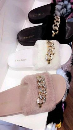 Fluffy Shoes, Pretty Sandals, Jordan Shoes Girls, Fashion Slippers, Fresh Shoes, Girly Shoes, Swag Shoes, Cute Sandals, Slides Shoes