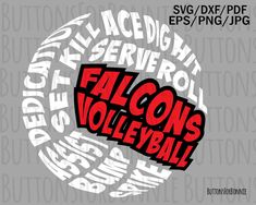 the words bulls volleyball in red and white on a gray background with an oval shape