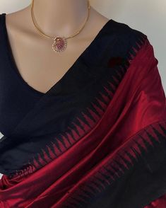 ✅ REDDISH MARRON SILK COTTON SAREE WITH TEMPLE BORDER    ✅  D.NO KUM-4000  ✅ REDDISH MARRON SILK COTTON SAREE WITH BLACK TEMPLE BORDER ALL OVER          SAREE.          COMES WITH CONTRAST BLACK ZARI WORK PALLU AND PLAIN BLACK BLOUSE. ✅ COMPLIMENTARY Fall and Edging (Pico):       Saree comes with Complimentary Fall & Pico. No need to run around to get the Fall or       Pico - ✅ NOTE . IF YOU NO NEED FALL STITCHING PLEASE INFORM WITH U ✅ We Regularly Update our Shop with New Listings and update o Grad Saree, Maroon Saree, Cotton Saree Blouse Designs, Saree Wearing, Saree Wearing Styles, Simple Saree Designs, New Saree Designs, Saree Draping, Mysore Silk