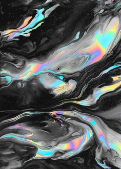 an abstract black and white background with multicolored lines