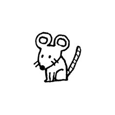 a black and white drawing of a mouse