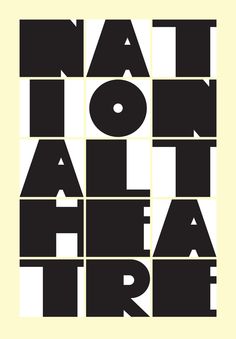 the national theatre logo is shown in black and white, as well as squares that spell out