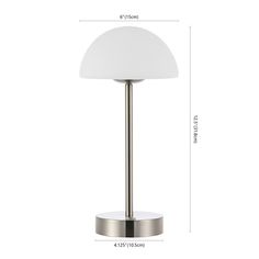 an image of a table lamp that is on the stand and measurements for it to be read