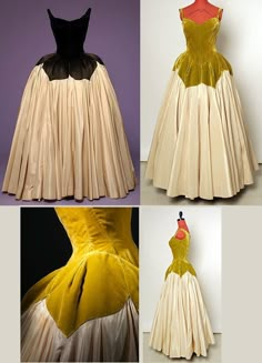 "Petal" Dress, Charles James (American, born Great Britain, 1906–1978): 1951, American, silk. http://www.metmuseum.org/art/collection/search/84570?img=1 Charles James Petal Dress, Petal Skirt Diy, Petal Dress, Charles James, Fairytale Fashion, Historical Dresses, 1950s Fashion, Dress Inspo, Mode Vintage