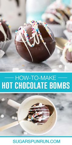 Learn how to make these super cute Hot Chocolate Bombs that have been blowing up the internet! In this tutorial I'm walking you in detail step-by-step through the process with plenty of tips, photos, and a video! Perfect Hot Chocolate, Hot Chocolate Coffee, Hot Cocoa Mixes, Chocolate Bomb, Candy Making, Holiday Desserts