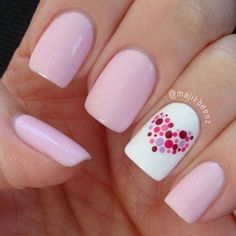 11. Dotted Heart Nail Deisgn #polkadotnails #trendypins Polka Dot Nail Designs, Dot Nail Designs, Polka Dot Nail Art, Romantic Nails, Dot Nail Art, Polka Dot Nails, Dots Nails