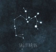 the zodiac sign sagittarius is shown in the sky with stars around it