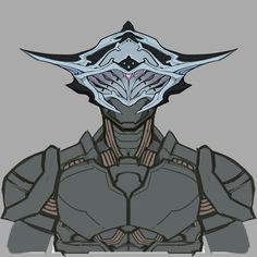 a stylized image of an alien man in armor