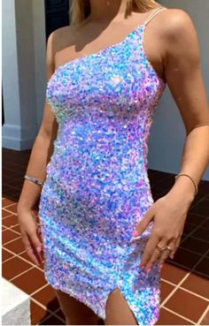 WD1167,Sequin Short Prom Dresses 2022 One Shoulder Glitter Homecoming Dress on Storenvy Short Prom Dresses 2022, Hoco Inspiration, 18th Ideas, Hoco 2022, Glitter Homecoming Dress, Prom Dresses Canada, Homecoming 2022, Prom Dress Short Lace, Prom Dresses 2022