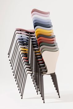 a stack of chairs sitting next to each other