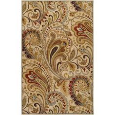 an old paisley pattern with blue, brown and orange colors on it's surface