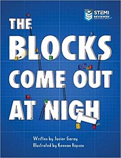 the blocks come out at night book cover with blue background and white text on it