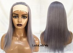 silvery grey head band wig Human Hair wigs cheap grey headband wigs silk straight style gray women wigs for women band wigs free shipping Hair Density:130%/150%/180%  more density means thicker hair,refer to listed hair density picture. Hair Color: Grey Cap Size: Average Size                       with clips and hooks&loops 100% Real Human Hair, natural and healthy, no shedding and tangle-free, can be straightened and permed. If you need other Texture, Hair Color ,Length, Density, ,Please contac Head Band Wig, Band Wigs, Texture Hair, Mongolian Hair, Gray Headband, Women Wigs, U Part Wigs, Wig Human Hair, Headband Wigs