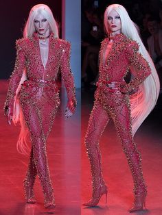 Zip Bodysuit, The Blonds, Race Outfit, Weird Fashion, Stage Costume, 2018 Fashion, Rhinestone Dress, Fall 2018, Louboutin Shoes