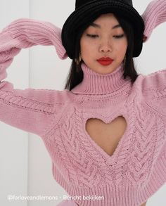 Heart Cut Out Sweater, Fancy Sweater, Cut Out Sweater, Heart Cut Out, Heart Sweater, Sweater Crop, Clothing Hacks, Girly Fashion