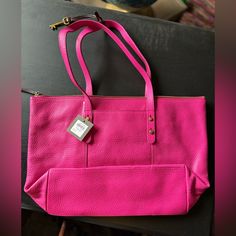 Nwt. Fossil Jenna Tote. Hot Pink. Never Used. Fossil Bags, Womens Tote Bags, Fossil, Hot Pink, Bag Lady, Pink, Women Shopping, Color