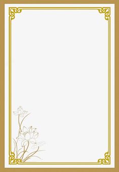 a white and gold frame with flowers on it