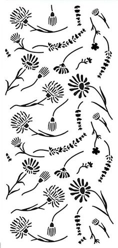 an image of some flowers and plants in the shape of a flower, which is drawn on