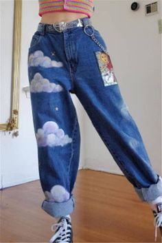 Painted Pants, Printed Denim Jeans