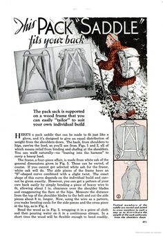 an advertisement for the back pack saddle