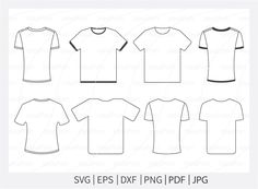 the svg files for men's t - shirts are shown in black and white