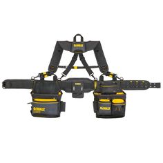 Get quick access to tools, accessories, hardware, and more with the DEWALT® Professional Tool Rig with Suspenders. Featuring 25 pockets, a durable construction, and adjustable sizing, this storage solution provides ample room to keep your necessities close at hand. DEWALT Carpenter Polyester Suspension Tool Belt in Black | DWST540602 Tool Belt Pouch, Belt Organizer, Tool Belts, Dewalt Tools, Pocket Tool, Tool Belt, Professional Tools, Belt Pouch, Tool Accessories