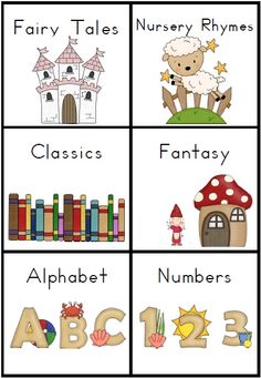 four different types of letters and numbers for children's nursery room or playroom