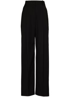 Frankie Shop Gelso high-waisted Darted Trousers - Farfetch Black Winter Pants, Photographie Indie, Eco Materials, Blue Flare Jeans, Straight Cut Pants, Office Wear Women, Trouser Outfits, The Frankie Shop, Frankie Shop