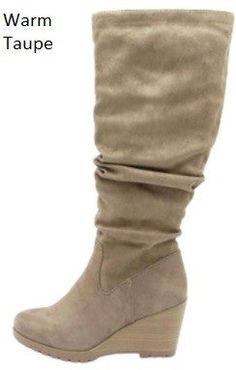 Scrunch suede wedge boot-Shoe:TallBoot-Soda-Taupe-Envy-S-1-RK Collections Boutique Casual Wedges, Boot Brands, Suede Wedges, Wedge Boots, Wedge Boot, Heeled Boots, Womens Boots, Wedges, Boutique