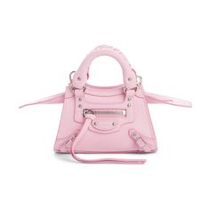 Balenciaga mini neo classic city leather top handle bag in pink at nordstrom. #balenciaga #bags Neo Classic, Classic Bags, Material Girls, Balenciaga City Bag, Balenciaga, Zip Pockets