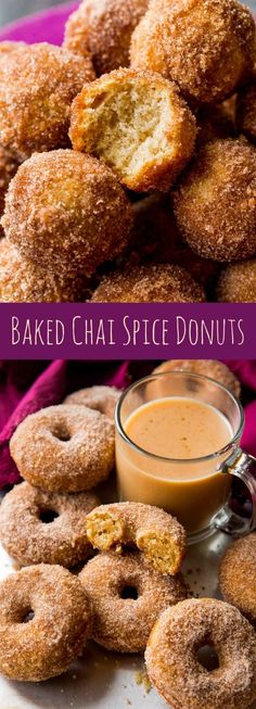 baked chai spice donuts with dipping sauce