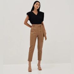 Brand New Nwt Size Xl Us 10 Color Tan Sku# Ln0863 Lining None Sheerness Opaque Pockets Functional Side Main Fabric: 100% Pu Your Modern, Fall-Winter Staple. This Pair Of High Rise Trousers Comes With Functional Side Pockets And A Front Clasp Closure. It Has A Slight Stretch And A Removable Sash For A Clean And Polished Finishing Touch. Peg Leg Trousers, High Rise Trousers, Peg Leg, Love Bonito, Modern Fall, Pant Jumpsuit, High Rise, Fall Winter, Pants For Women