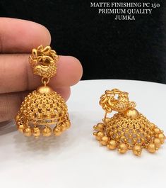 Buta Earrings Gold, Butta Kammalu Gold Designs Latest, Jumki Design Gold, Kammalu Buttalu Gold, Gold Jumkas Design, 3 Grams Gold Earrings Indian, Jhumka Designs Gold, Gold Jumkas, Gold Earrings For Kids