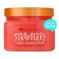 Tree Hut Shea Sugar Exfoliating Body Scrub Strawberry, 18 oz - Walmart.com Pink Tree Hut Body Scrub, Tree Hut Strawberry, Spa Things, Shea Sugar Scrub, House Tokyo, Exfoliating Body Scrub, Sugar Scrubs, Sugar Body Scrub, Natural Exfoliant