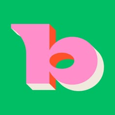 the letter b is shown in pink and green