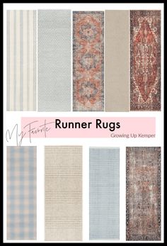 the runner rugs are all different colors and patterns