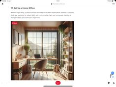 an image of a home office with desk and chair in front of large window overlooking the mountains